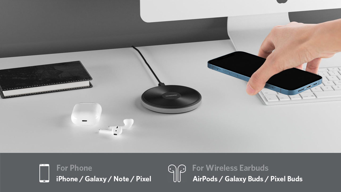 TSWireless 15W Fast Charging Wireless Charger Pad - TechsmarterTechsmarterCharging Station