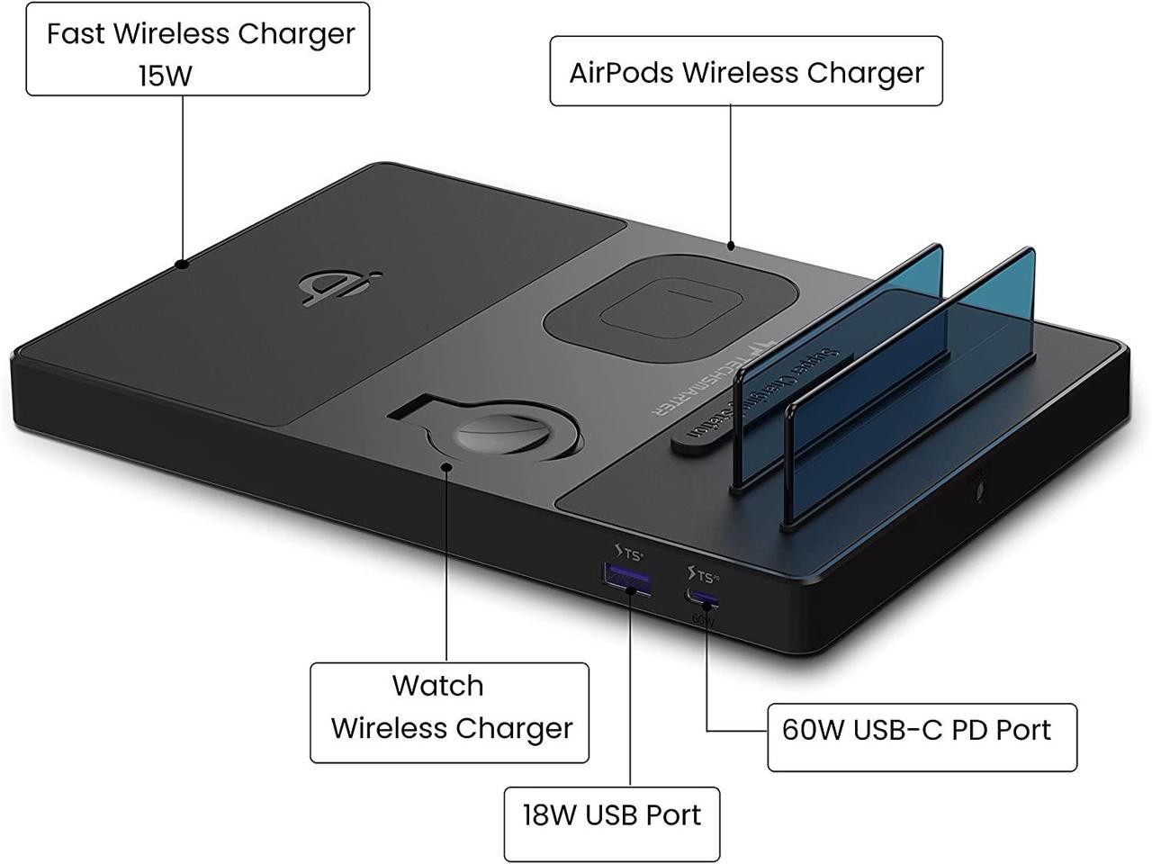 Techsmarter 5-in-1 Wireless Charging Station