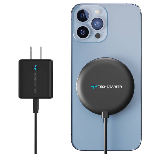 MagBoost Magnetic Wireless Charger with Wall Charger - TechsmarterTechsmarter