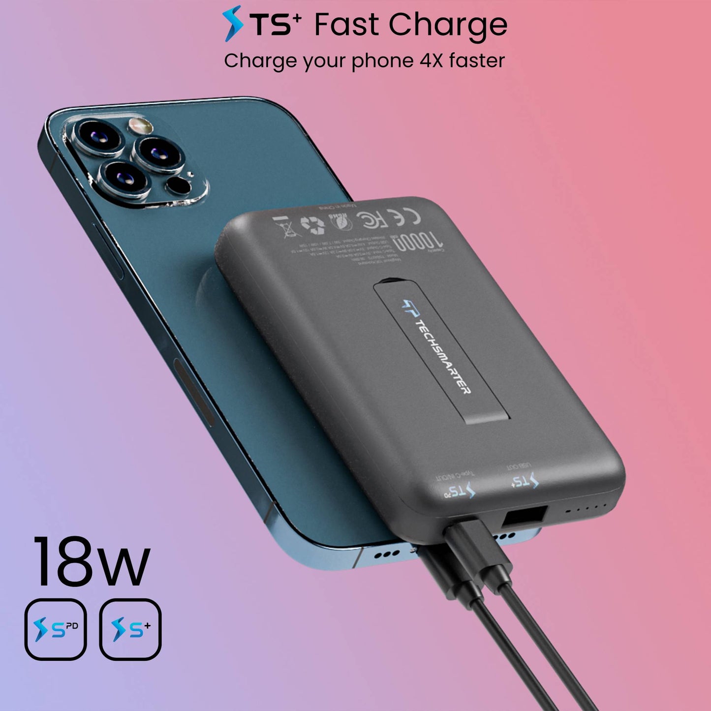 MagBoost Portable Charger 10K Kickstand - TechsmarterTechsmarter