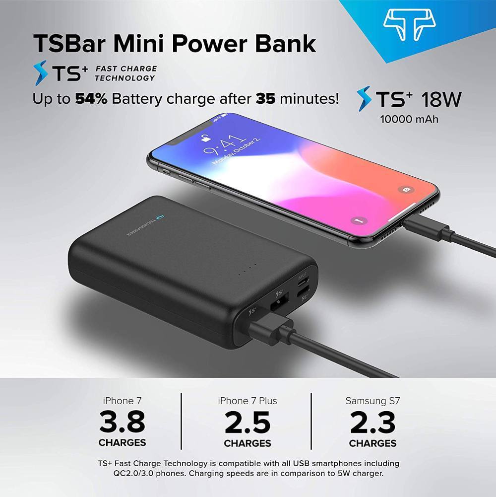 TSBar 10000mAh 18W PD Mini - TechsmarterTechsmarterPortable Power Bar