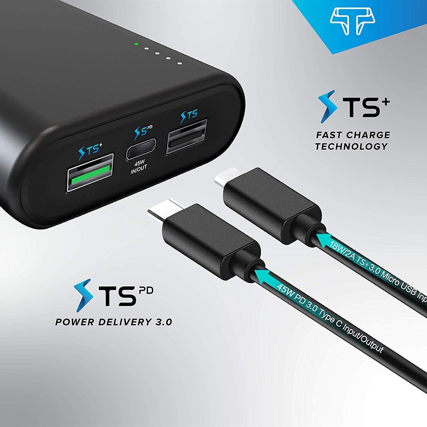 TSBar 20000mAh 45W PD - TechsmarterTechsmarterPortable Power Bar
